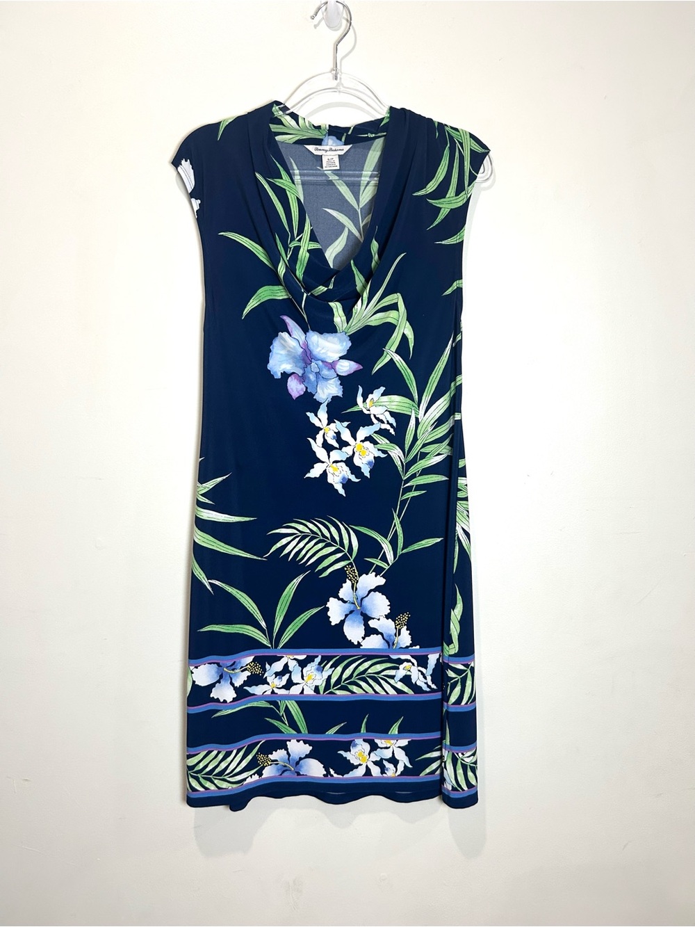 Tommy Bahama Dress Floral Acqua Dei Fiore Women Sz S Tropical Botanical Stretch - Picture 12 of 12